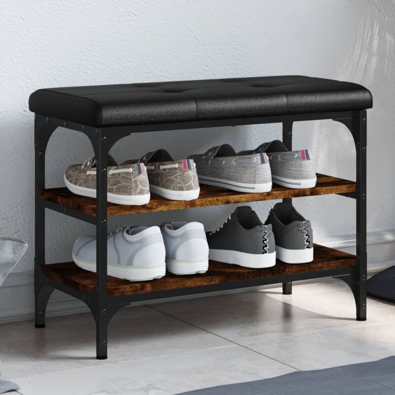 foto del prodotto vidaxl panca porta scarpe rovere fumo 62x32x47 cm in legno multistrato