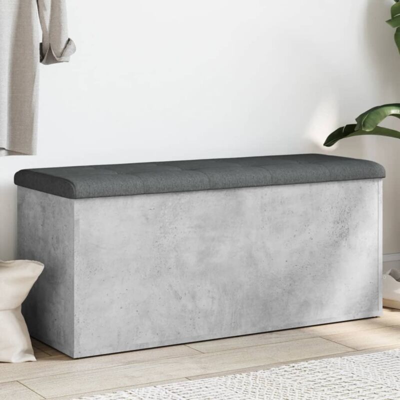 foto del prodotto vidaxl panca portaoggetti grigio cemento 102x42x45cm legno multistrato