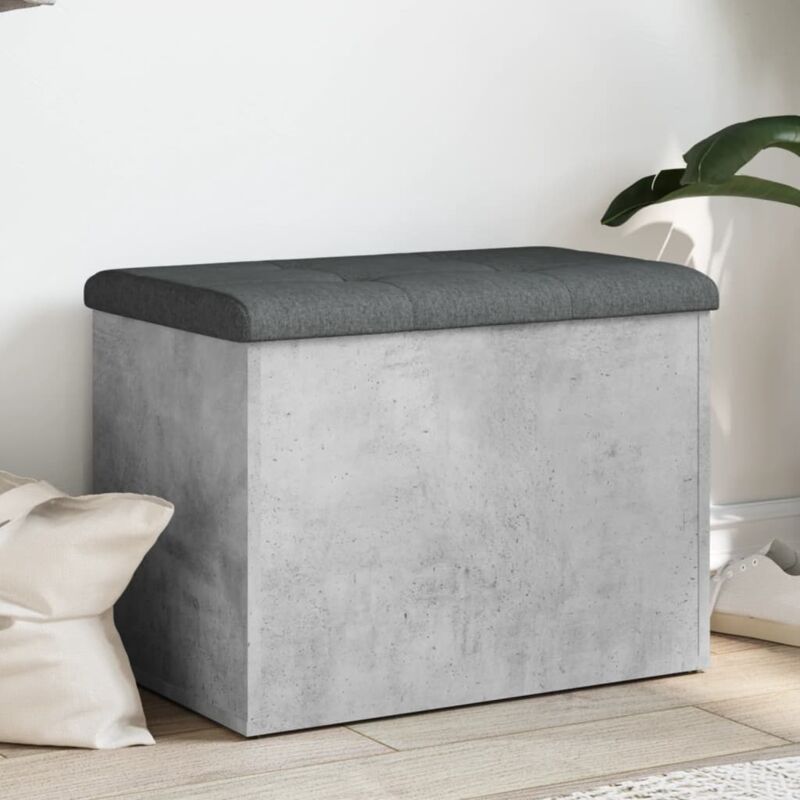 foto del prodotto vidaxl panca portaoggetti grigio cemento 62x42x45 cm legno multistrato