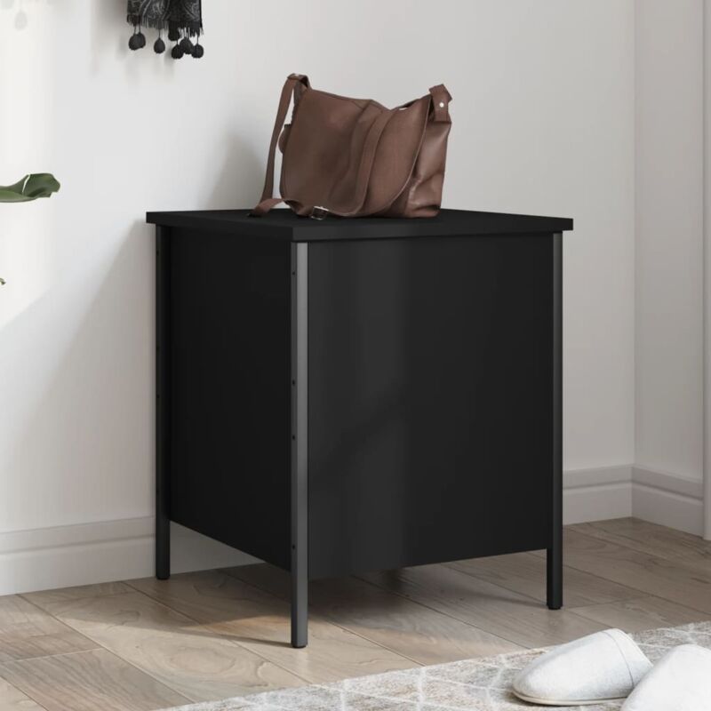 foto del prodotto vidaxl panca portaoggetti nera 40x42,5x50 cm in legno multistrato