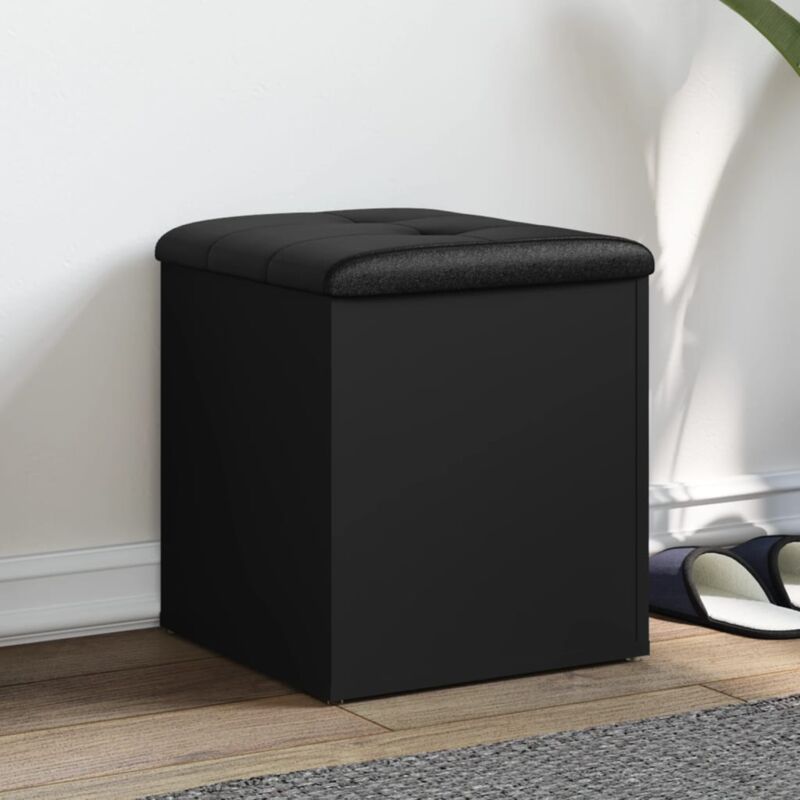 foto del prodotto vidaxl - panca portaoggetti nera 42x42x45 cm in legno multistrato