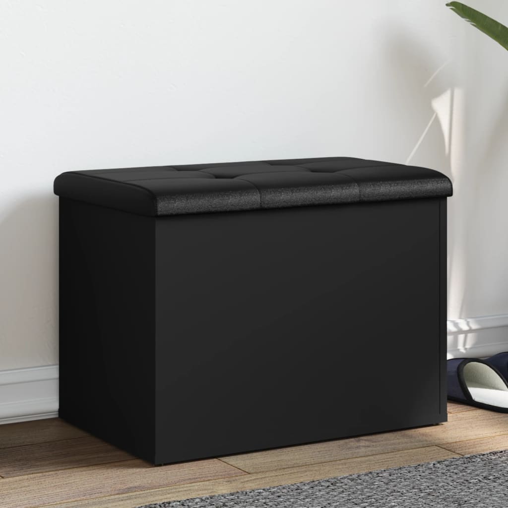 foto del prodotto vidaxl panca portaoggetti nera 62x42x45 cm in legno multistrato