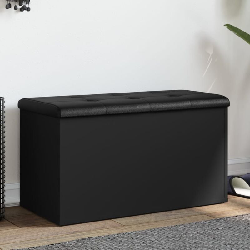 foto del prodotto vidaxl panca portaoggetti nera 82x42x45 cm in legno multistrato