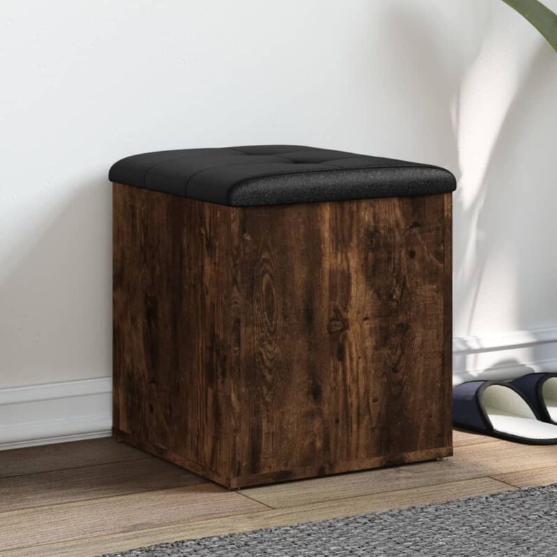 foto del prodotto vidaxl panca portaoggetti rovere fumo 42x42x45 cm legno multistrato