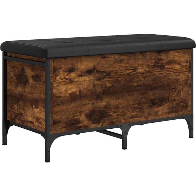 foto del prodotto vidaxl panca portaoggetti rovere fumo 82x42x45 cm legno multistrato