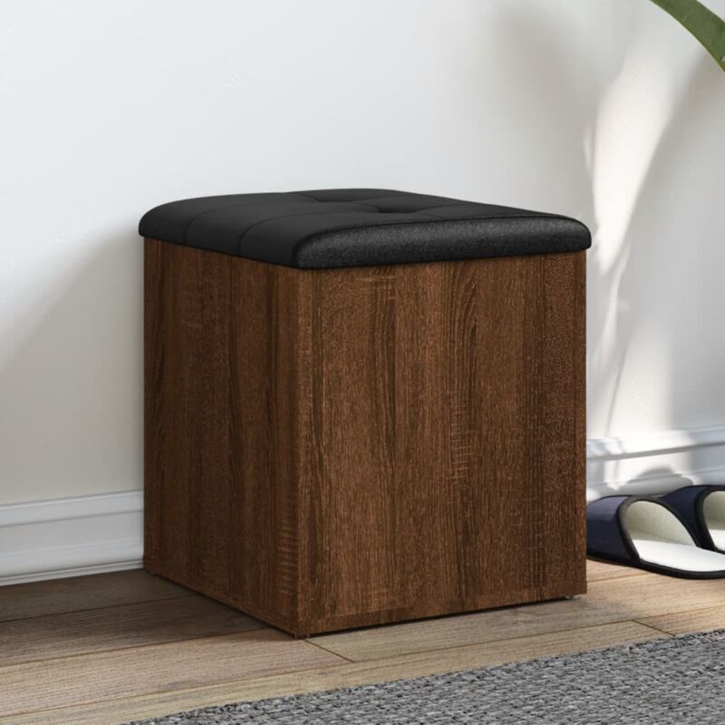 foto del prodotto vidaxl panca portaoggetti rovere marrone 42x42x45 cm legno multistrato