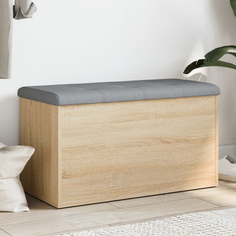 foto del prodotto vidaxl panca portaoggetti rovere sonoma 82x42x45 cm legno multistrato