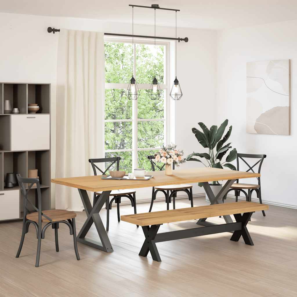 foto del prodotto vidaxl panca pranzo noain gambe a forma x 180x40x45 cm legno massello