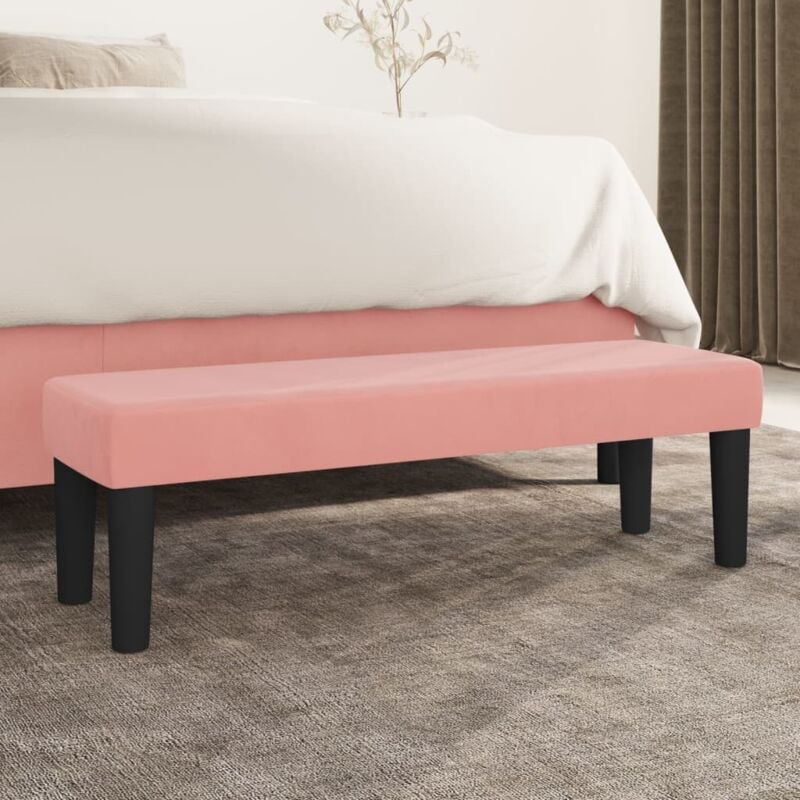 foto del prodotto vidaxl - panca rosa 100x30x30 cm in velluto