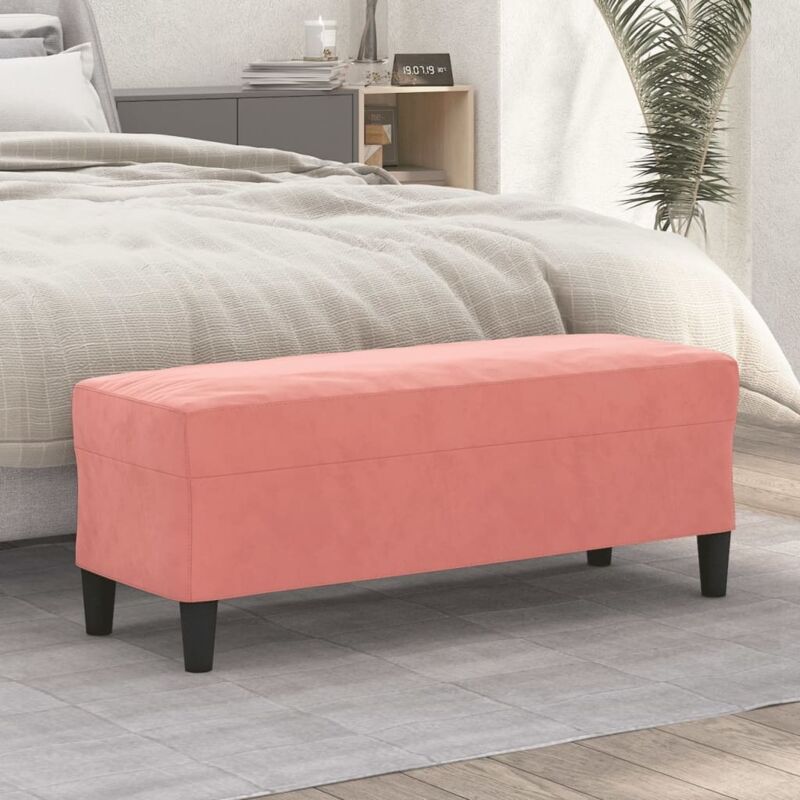 foto del prodotto vidaxl panca rosa 100x35x41 cm in velluto