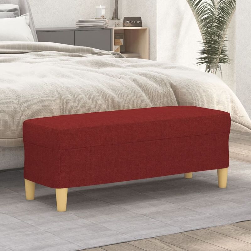 foto del prodotto vidaxl panca rosso vino 100x35x41 cm in tessuto