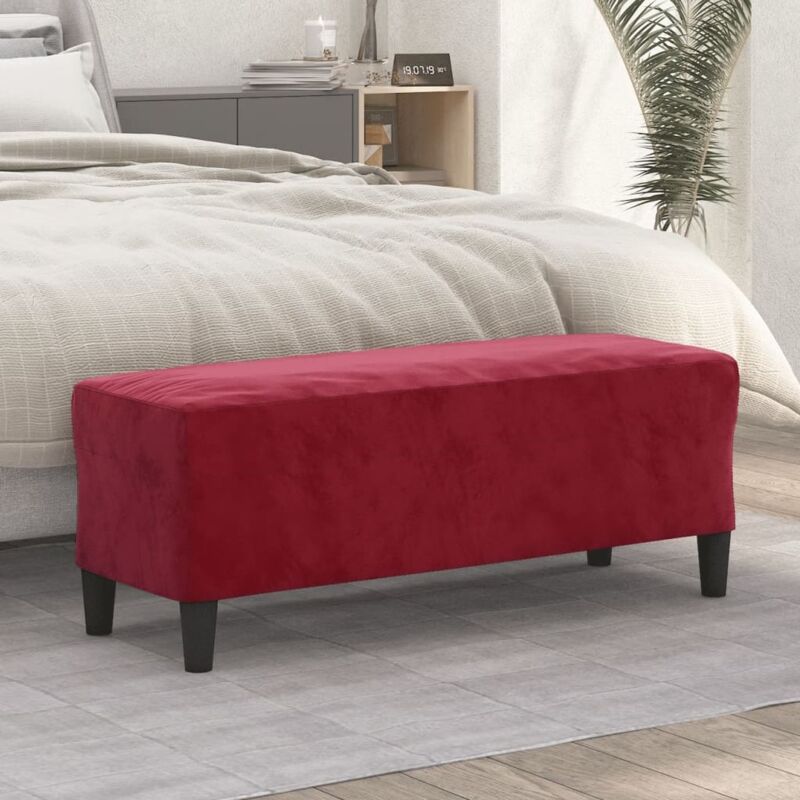 foto del prodotto vidaxl panca rosso vino 100x35x41 cm in velluto