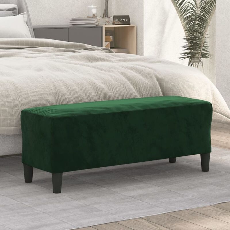 foto del prodotto vidaxl panca verde scuro 100x35x41 cm in velluto