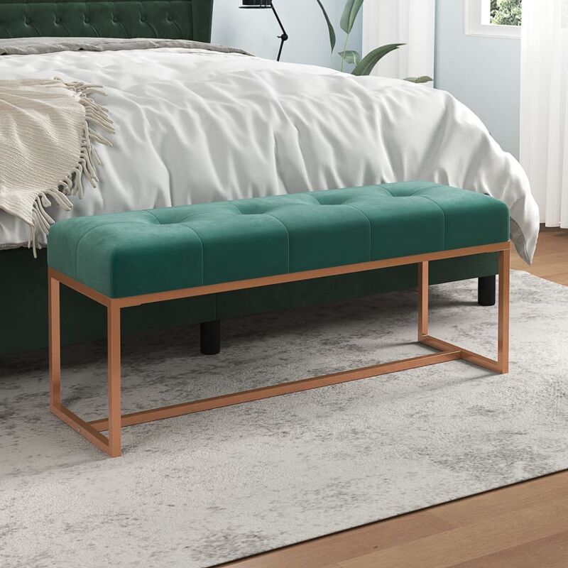 foto del prodotto vidaxl panca verde scuro 110x36x45 cm in velluto