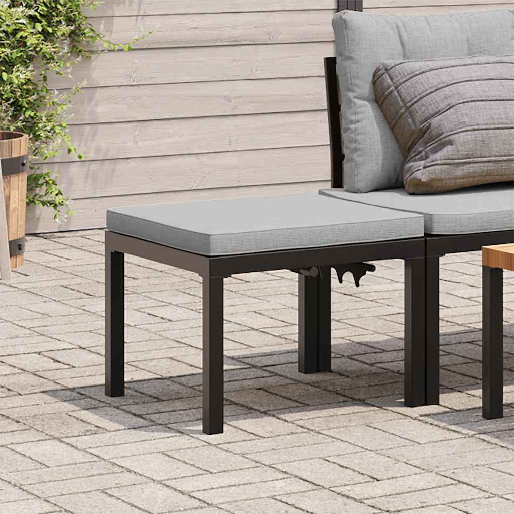foto del prodotto vidaxl panche giardino con cuscini 2pz nere acciaio verniciato polvere