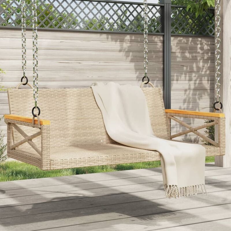 foto del prodotto vidaxl panchina a dondolo beige 109x62x40 cm in polyrattan