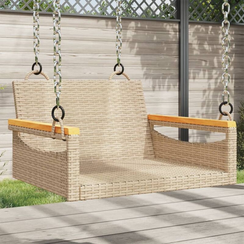 foto del prodotto vidaxl panchina a dondolo beige 63x62x40 cm in polyrattan