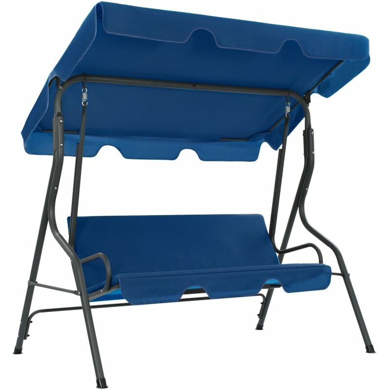 foto del prodotto vidaxl - panchina a dondolo da giardino blu scuro 170x110x153 cm tessuto