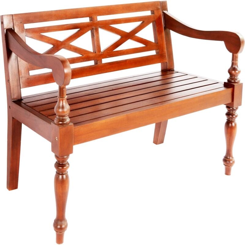 foto del prodotto vidaxl panchina batavia 98 cm legno massello di mogano marrone scuro