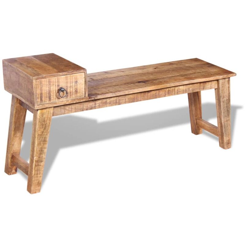 foto del prodotto vidaxl panchina con cassetto in solido legno di mango 120x36x60 cm