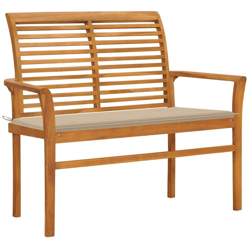 foto del prodotto vidaxl panchina da esterni con telaio robusto in legno 112cm cuscino vari colori colore beige