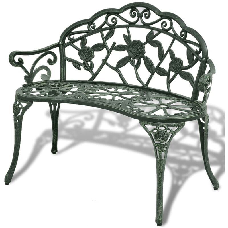 foto del prodotto vidaxl panchina da giardino 100cm in alluminio pressofuso design romantico vari colori colore verde
