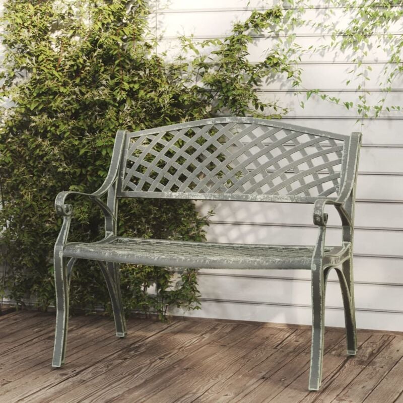 foto del prodotto vidaxl panchina da giardino 102 cm in alluminio pressofuso verde