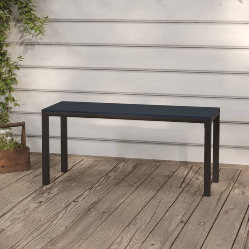 foto del prodotto vidaxl panchina da giardino 110 cm nera in acciaio e wpc