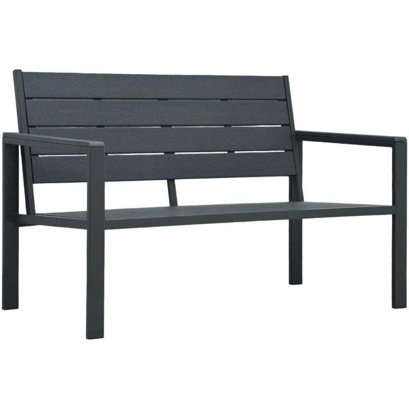foto del prodotto vidaxl panchina da giardino 120 cm in hdpe grigia con aspetto legno