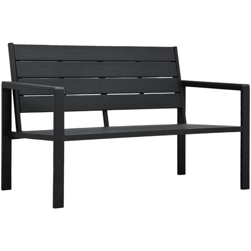 foto del prodotto vidaxl panchina da giardino 120 cm in hdpe nera aspetto legno