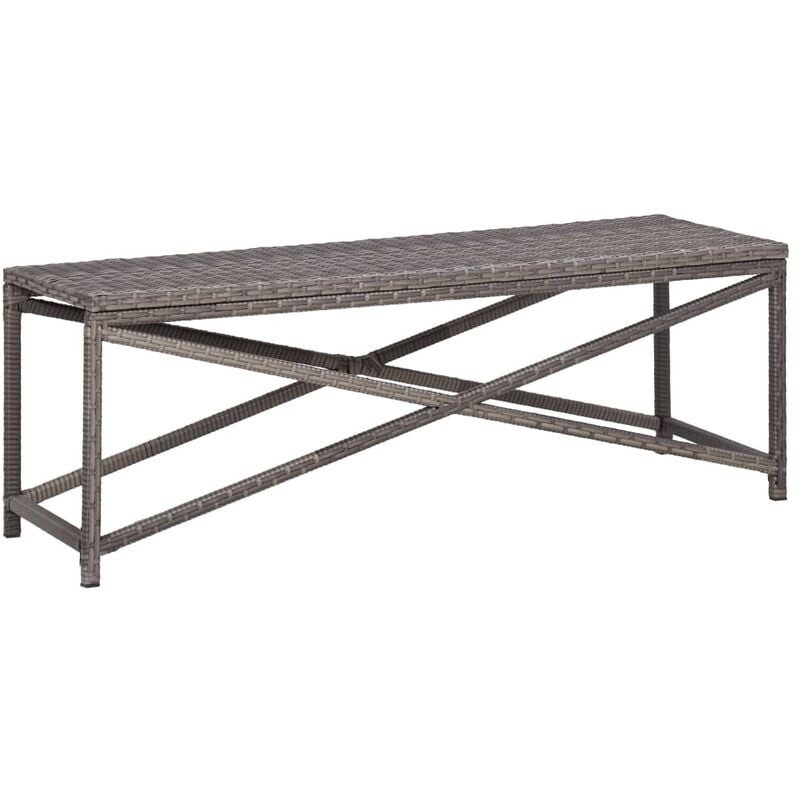 foto del prodotto vidaxl panchina da giardino 120 cm in polyrattan grigio