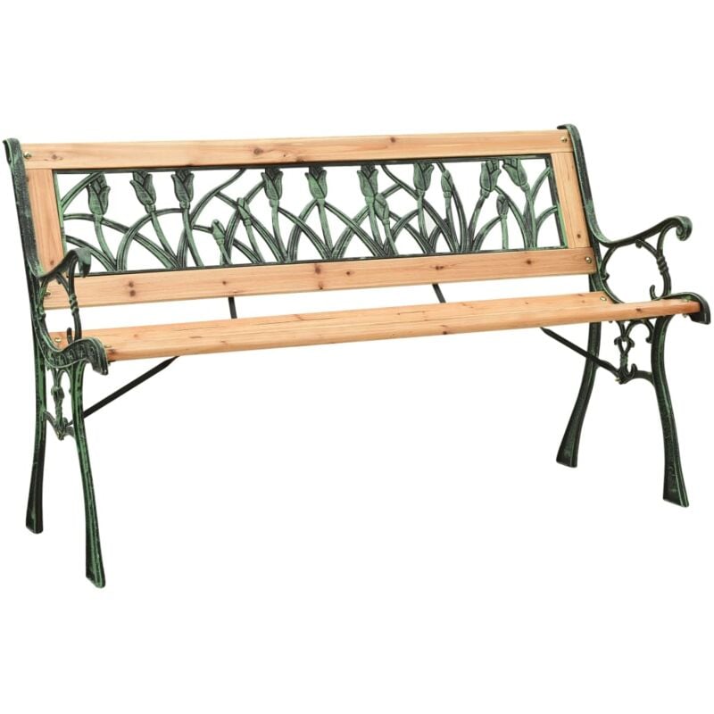 foto del prodotto vidaxl panchina da giardino 122 cm in ghisa e legno massello di abete