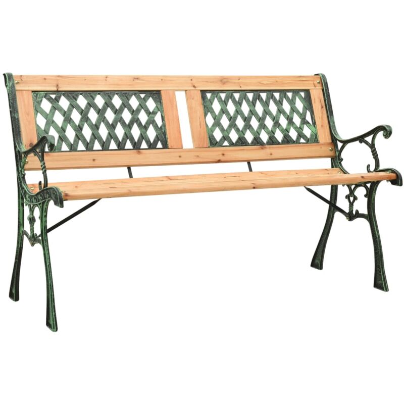 foto del prodotto vidaxl panchina da giardino 122 cm in ghisa e legno massello di abete