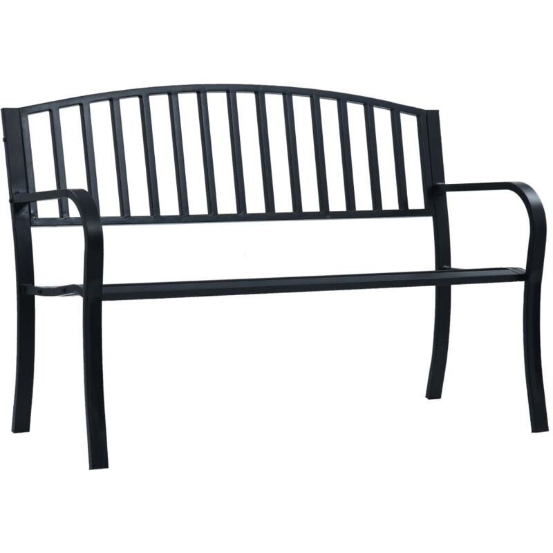 foto del prodotto vidaxl panchina da giardino 125 cm nera in acciaio