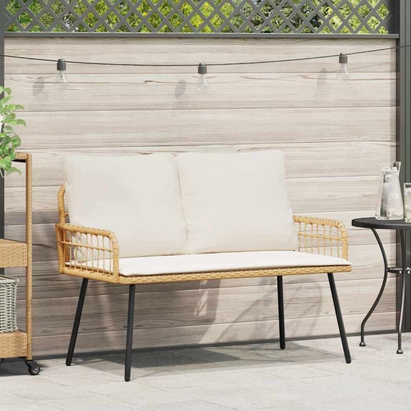 foto del prodotto vidaxl - panchina da giardino marrone 114 x 64 x 78cm metallo
