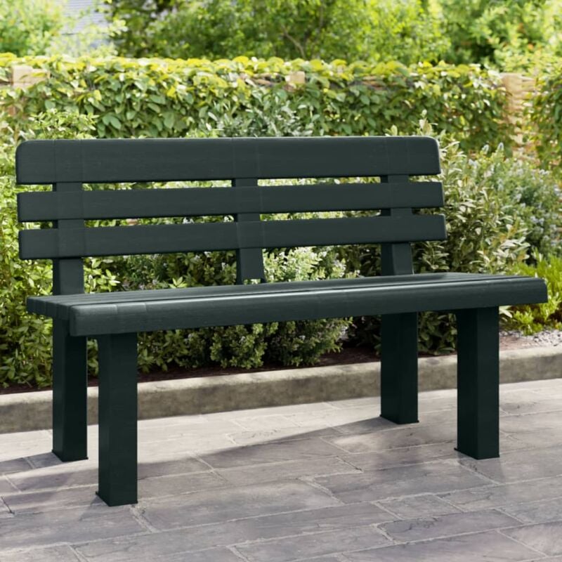 foto del prodotto vidaxl panchina da giardino verde 110x52x71 cm in polipropilene