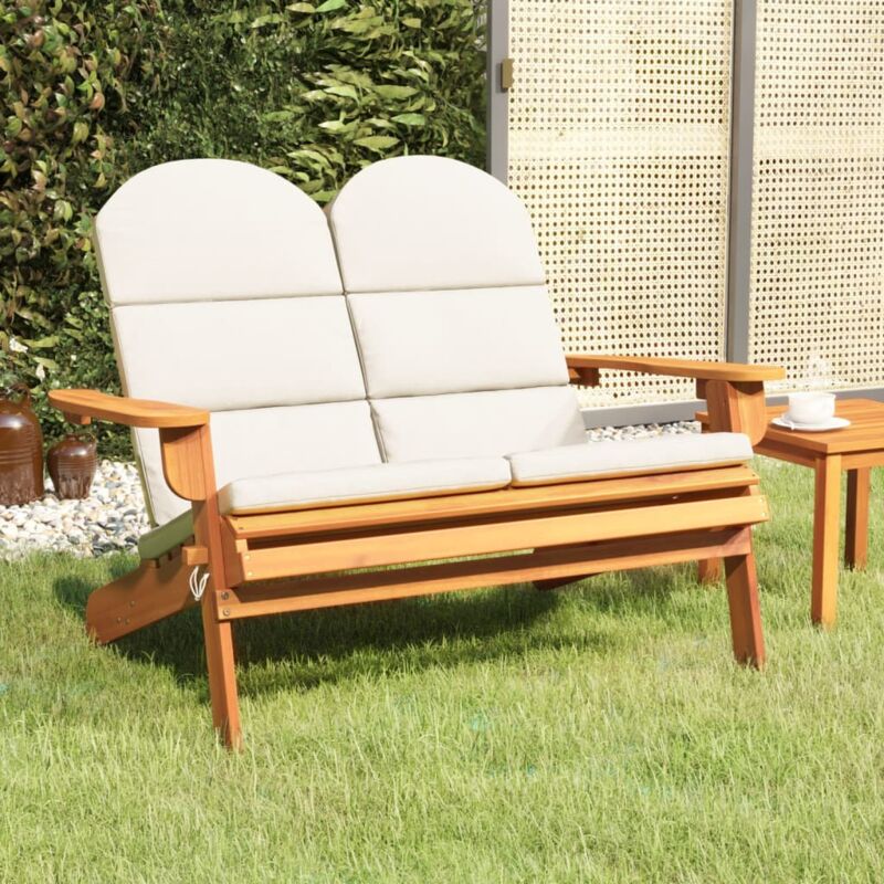 foto del prodotto vidaxl panchina giardino adirondack cuscini 126 cm massello di acacia
