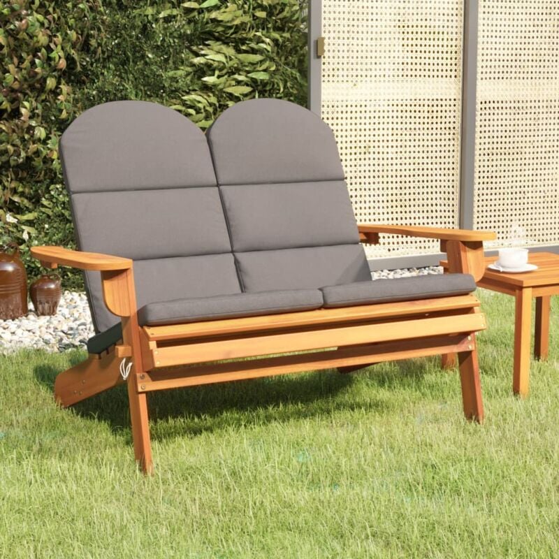 foto del prodotto vidaxl panchina giardino adirondack cuscini 126 cm massello di acacia