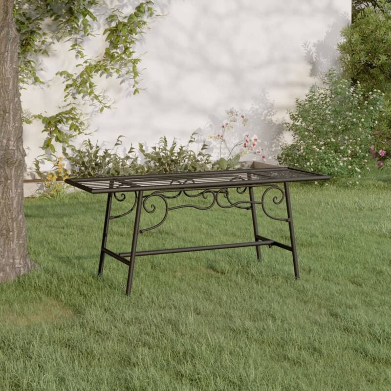 foto del prodotto vidaxl panchina per albero 110 cm nera in acciaio