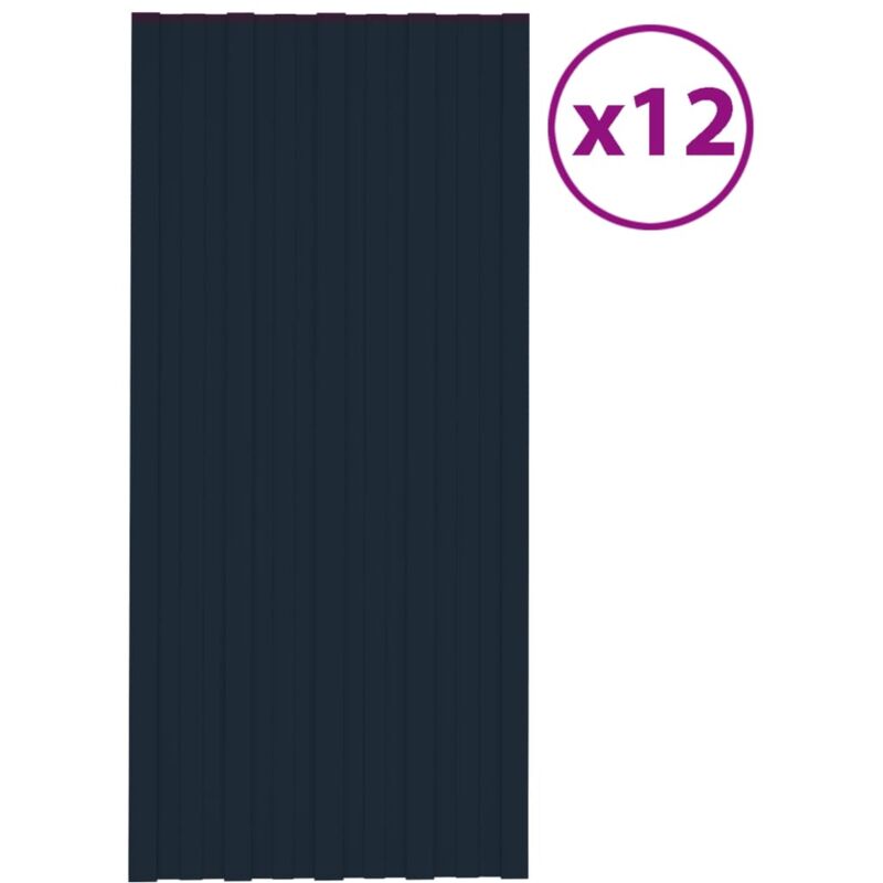 foto del prodotto vidaxl pannelli da tetto 12 pz in acciaio zincato antracite 100x45 cm