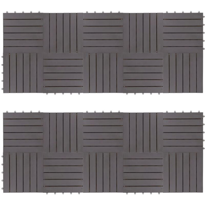 foto del prodotto vidaxl pannelli decking 20 pz grigio slavato 30x30cm massello d acacia 282142