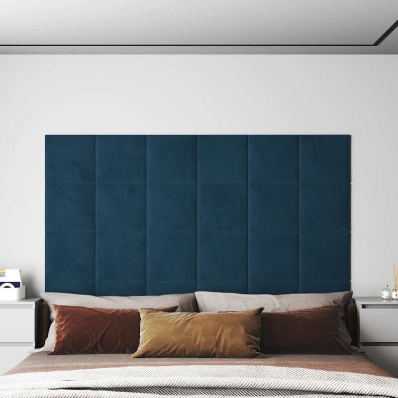 foto del prodotto vidaxl pannelli murali 12 pz blu 30x30 cm velluto 1,08 m 