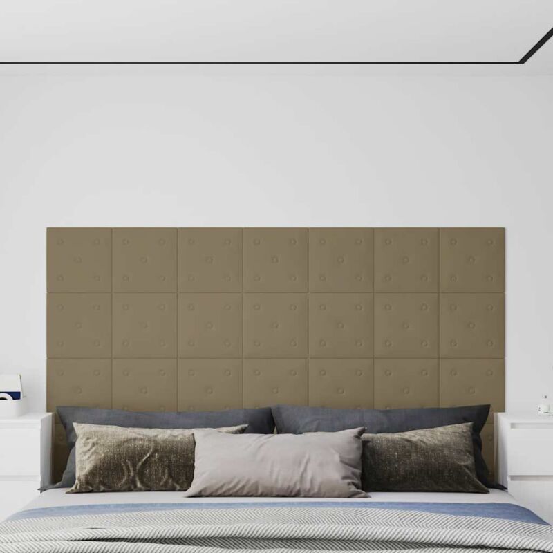 foto del prodotto vidaxl pannelli murali 12 pz cappuccino 30x30 cm similpelle 1,08 m 