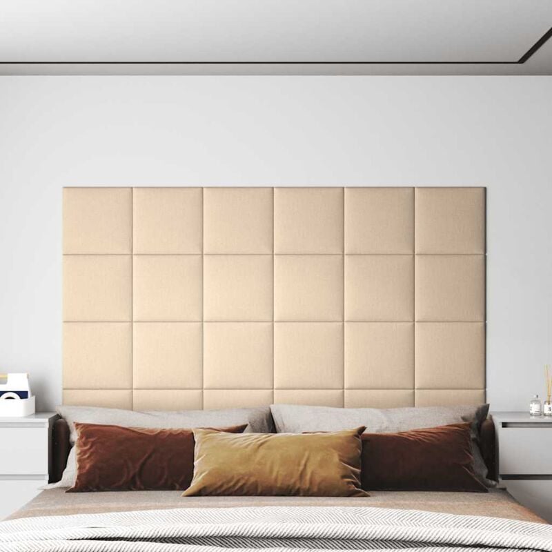 foto del prodotto vidaxl pannelli murali 12 pz crema 30x30 cm in tessuto 1,08 m 