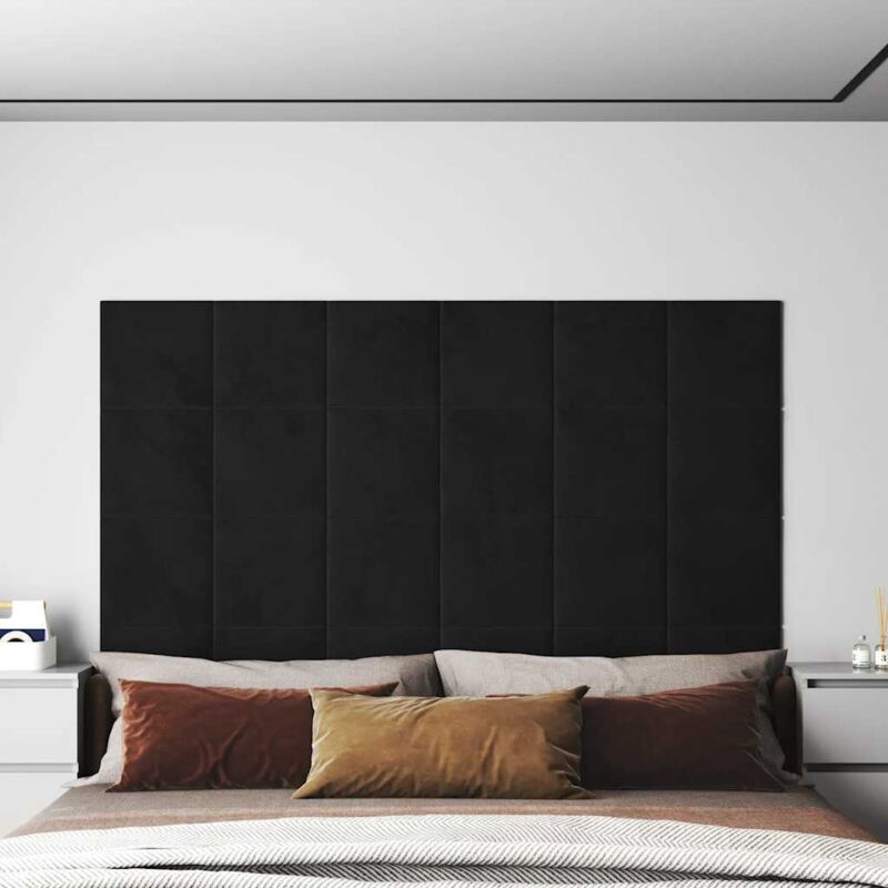 foto del prodotto vidaxl pannelli murali 12 pz neri 30x30 cm velluto 1,08 m 