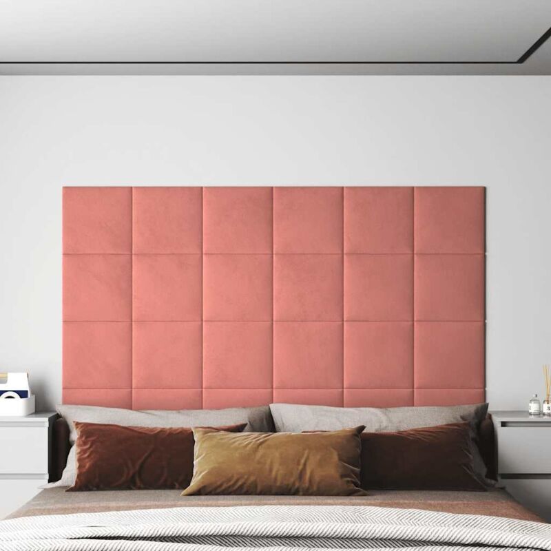 foto del prodotto vidaxl pannelli murali 12 pz rosa 30x30 cm velluto 1,08 m 