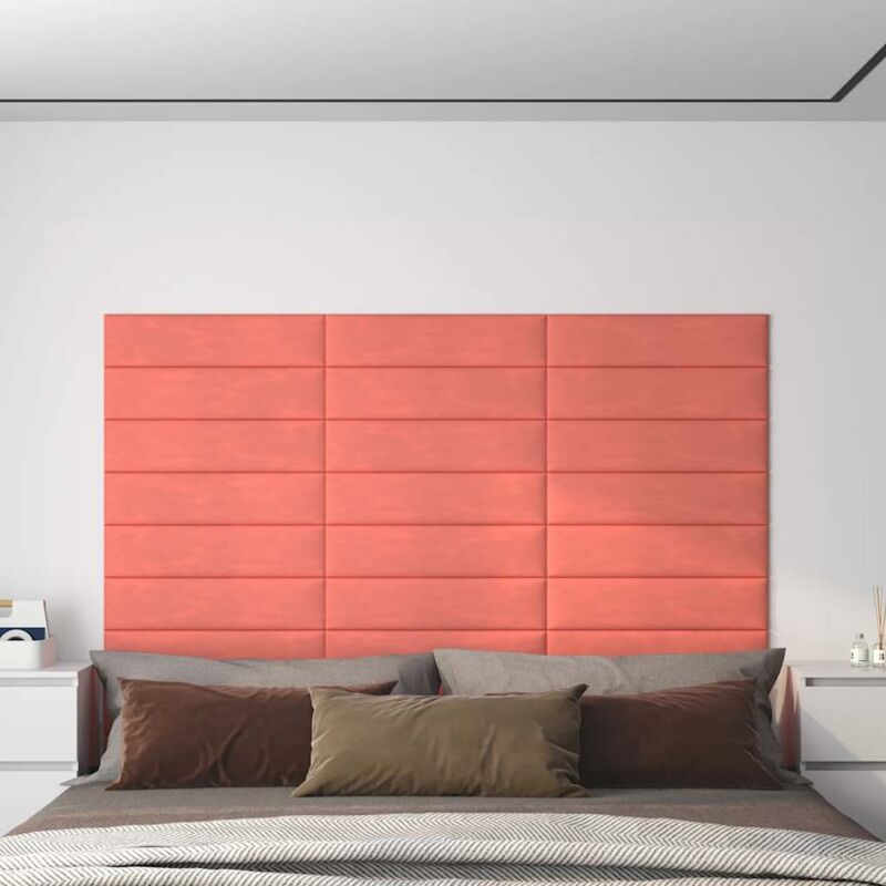 foto del prodotto vidaxl pannelli murali 12 pz rosa 60x15 cm velluto 1,08 m 