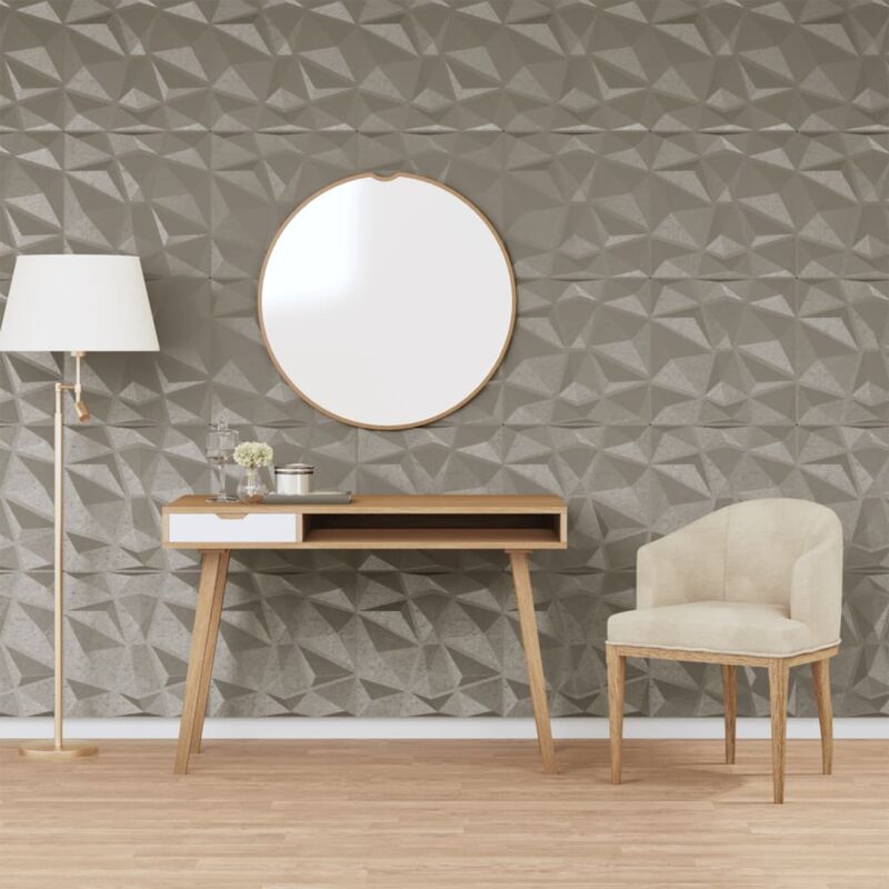 foto del prodotto vidaxl pannelli murali 24 pz grigio cemento 50x50 cm xps 6 m diamante