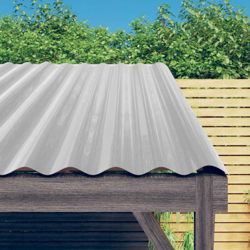 foto del prodotto vidaxl pannelli per tetto 12pz in acciaio verniciato argento 100x36 cm 607333