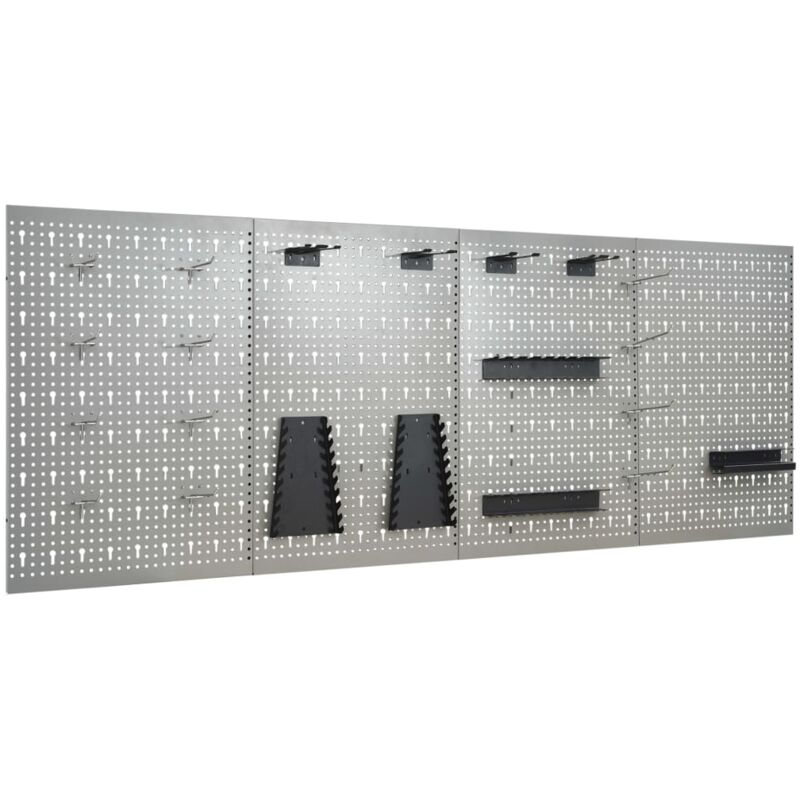 foto del prodotto vidaxl pannelli per utensili a parete in acciaio accessori montaggio vari modelli modelli 4 pz